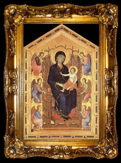 framed  Duccio di Buoninsegna Her Madona and the Nino Entronizados,con six angelical, ta009-2